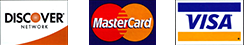 Discover, MasterCard, and Visa
